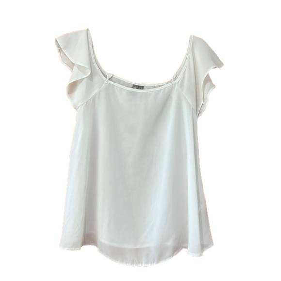 ASOS Cold Shoulder Flutter Sleeve Shirt - Picture 1 of 3